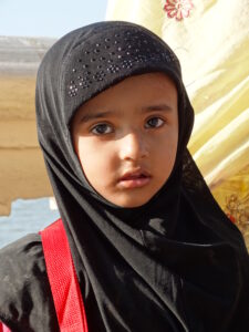 Image of young Muslim girl in India wearing a hijab