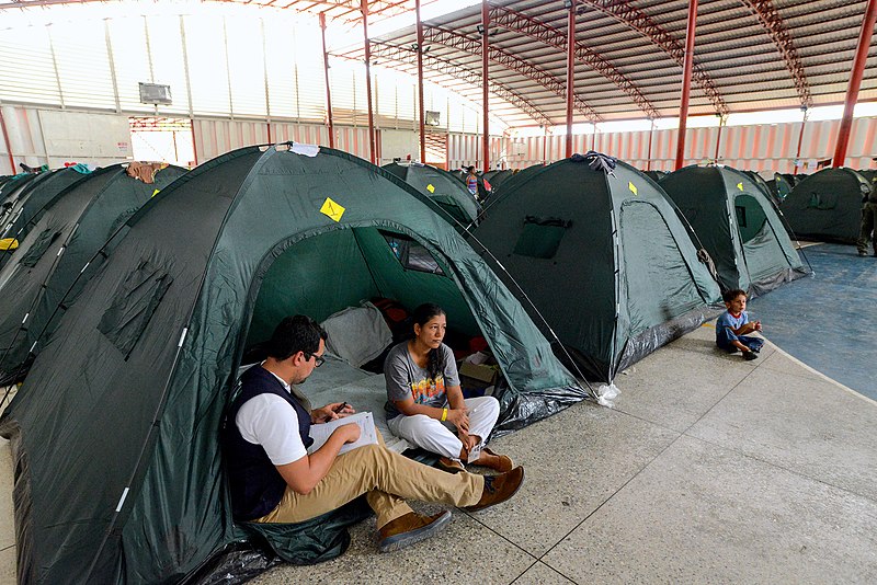 Venezuelans in a refugee camp